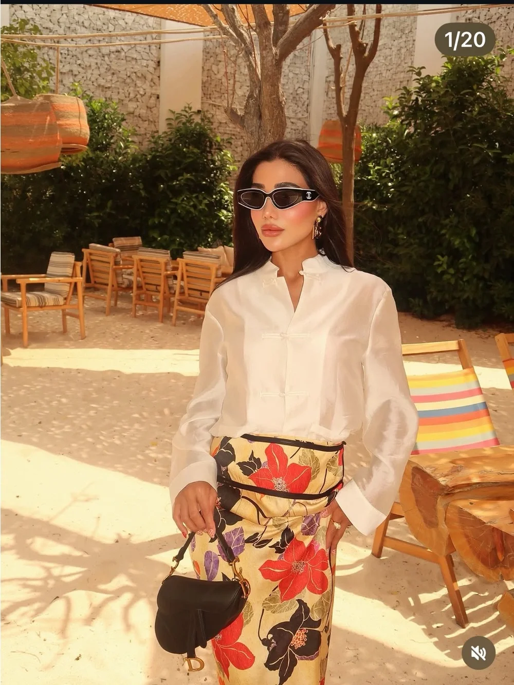 Zara floral midi skirt